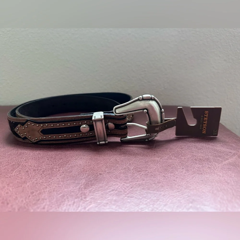Stetson Hair-On Hide Western Belt New With Tags